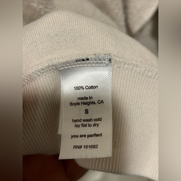 PerfectWhiteTee Ziggy Reverse Fleece Shrunken Crew Neck Sweatshirt , size S - Picture 9 of 9